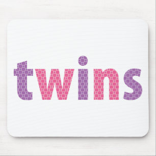 TWINS COLLECTION - girls {violet + pink} Mouse Mat