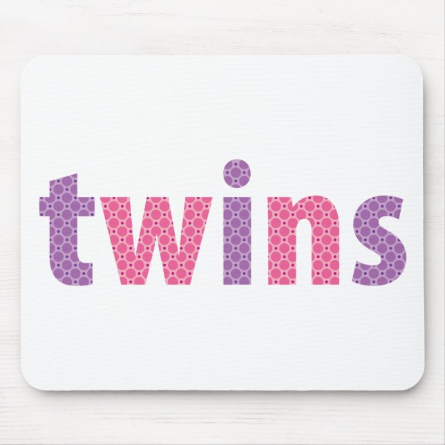 TWINS COLLECTION - girls {violet + pink} Mouse Mat (Front)
