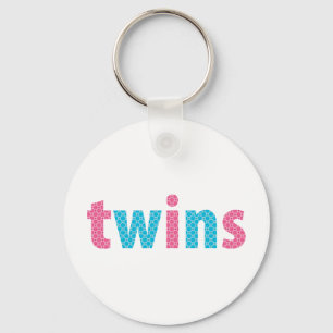 TWINS COLLECTION - mixed {aqua + pink} Key Ring
