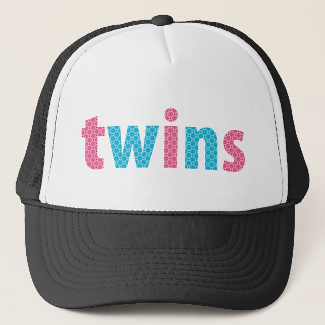 TWINS COLLECTION - mixed {aqua + pink} Trucker Hat (Front)
