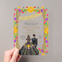 Twins Colourful Floral Fiesta Gold Frame Mis Quinc