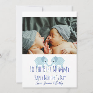 Twins Custom Photo Happy Mother's Day Holiday Card