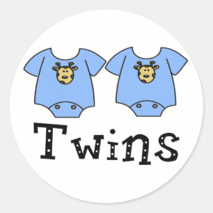 Twins Cute Bodysuit 2 boys Classic Round Sticker