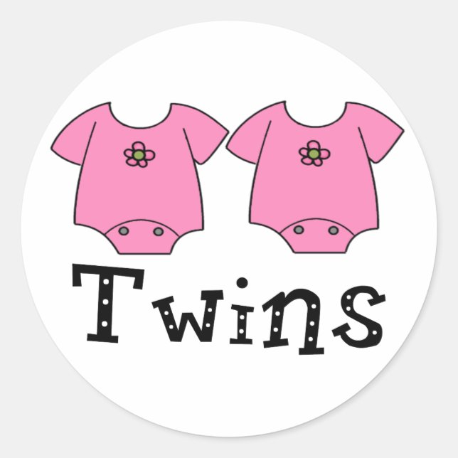 Twins Cute Bodysuit 2 girls Classic Round Sticker (Front)