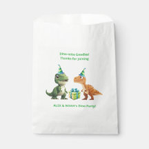 Twins Dinosaur Birthday Favour Bag Dino-mite Goodi