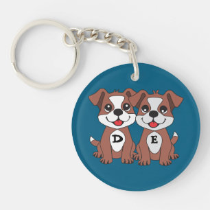 Twins dog key ring