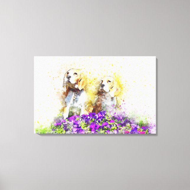Twins Dogs Canvas Print (Front)