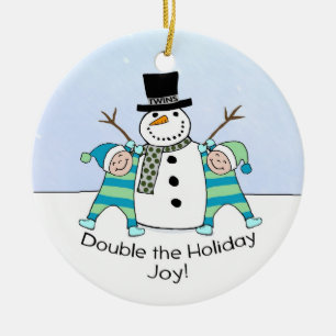 TWINS: Double the Holiday Joy! Ceramic Tree Decoration