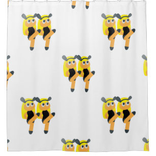 twins emoji bathroom shower curtain