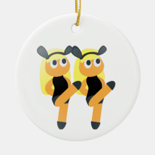 twins emoji ceramic tree decoration
