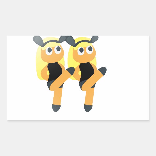 twins emoji rectangular sticker (Front)