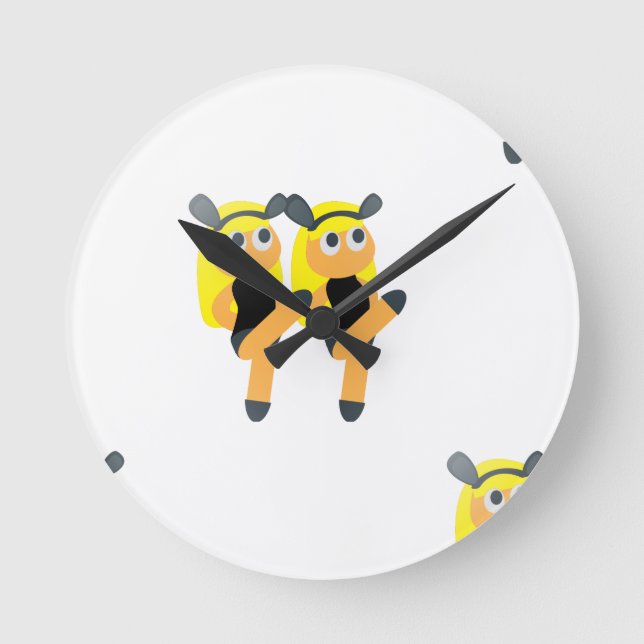 twins emoji round clock (Front)