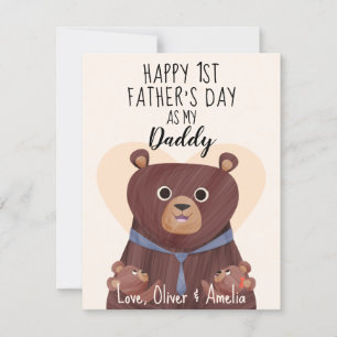 Twins Father's Day Card, First Fathers Day Card