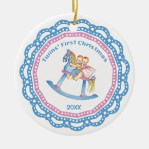 Twins' First Christmas Boy/Girl Ornament
