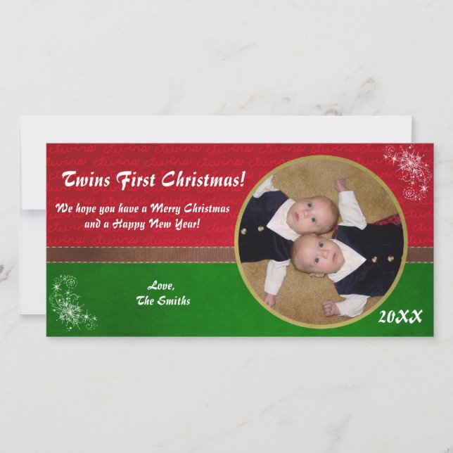 Twins First Christmas Card (Front)