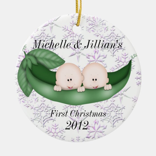 Twins First Christmas Ornament (Front)