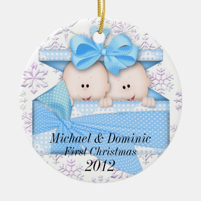 Twins First Christmas Ornament (Front)