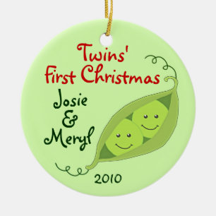Twins' First Christmas Personalised Ornament