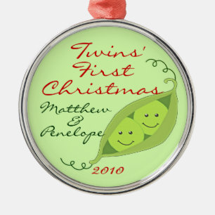 Twins' First Christmas Personalised Ornament