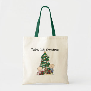 Twins First Christmas Tshirts and Gifts Tote Bag