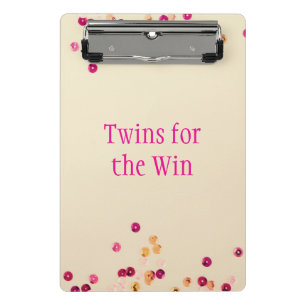 Twins for the Win Multicolored Mini Clipboard
