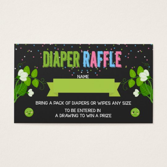 Twins Gender Reveal 2 Peas in a Pod Diaper Raffle Business Card