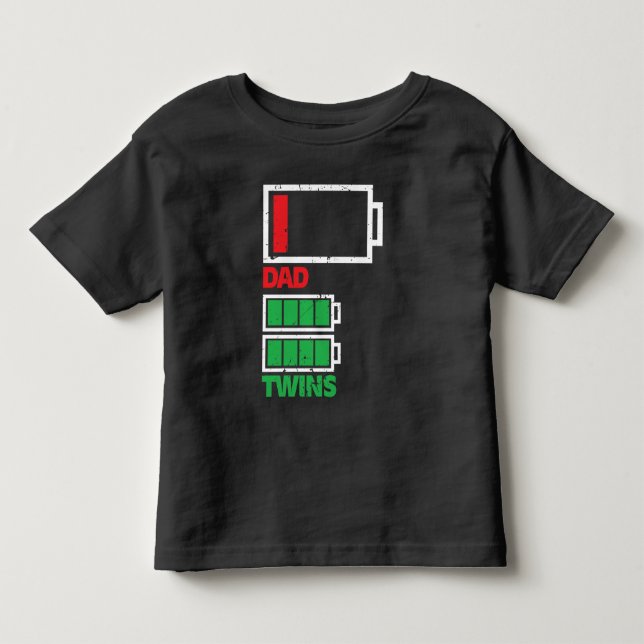 Twins Gift Idea Father Battery empty Toddler T-Shirt (Front)