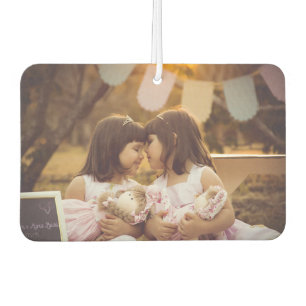 Twins Girls 2 Photos Upload Personalise Custom Car Air Freshener