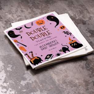Twins Halloween Baby Shower Napkin