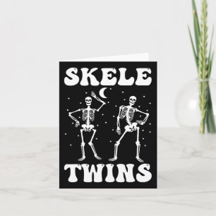 Twins Halloween Matching Skeletwins Funny Dancing  Card