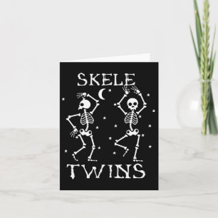 Twins Halloween Matching Skeletwins Funny Dancing  Card