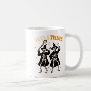 Twins Halloween Matching Skeletwins Funny Dancing Coffee Mug