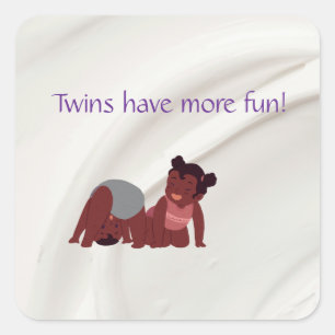 Twins Have More Fun  Square Sticker