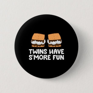Twins Have Smore Fun Twins Camping Smores 6 Cm Round Badge