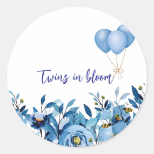 Twins in Bloom Classic Round Sticker