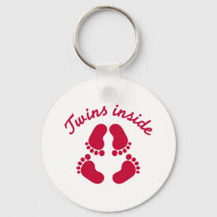 Twins inside baby feet key ring