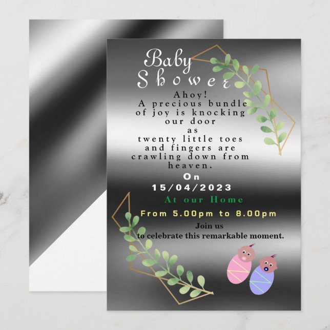 Twins Invitation (Front/Back)