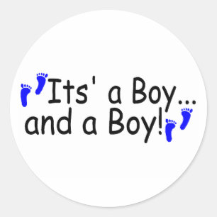 Twins Its a Boy and a Boy Classic Round Sticker