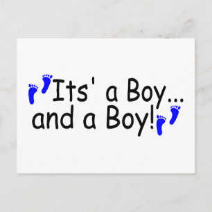 Twins Its a Boy and a Boy Postcard