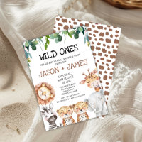 Twins Leopards Wild Ones Safari 1st Birthday