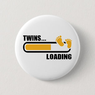 Twins loading 6 cm round badge