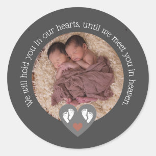 Twins Miscarriage Baby Loss Memorial Stillbirth Classic Round Sticker