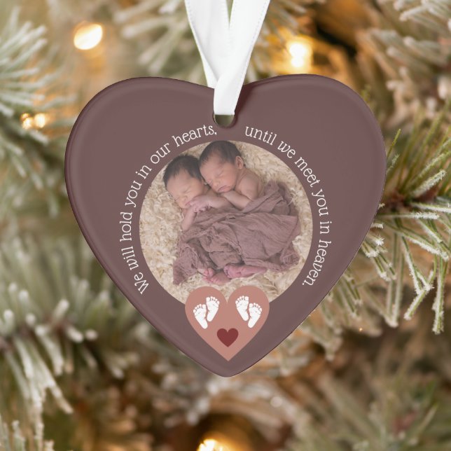 Twins Miscarriage Baby Loss Memorial Stillbirth Ornament (Tree)