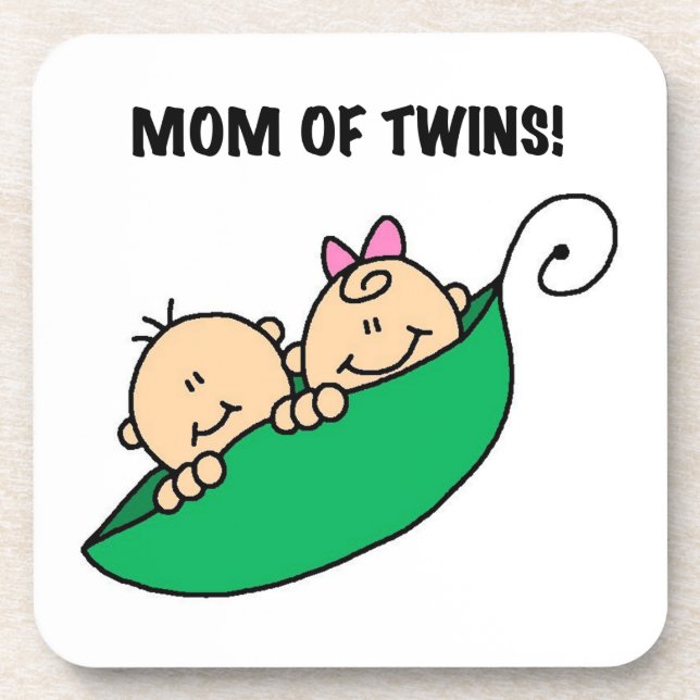 Twins Mum- Peas in a Pod Gifts Coaster (Front)