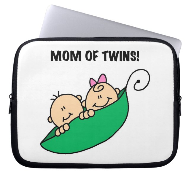 Twins Mum- Peas in a Pod Gifts Laptop Sleeve (Front)