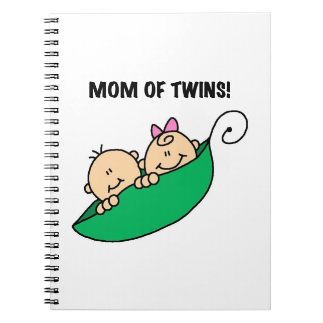 Twins Mum- Peas in a Pod Gifts Notebook (Front)