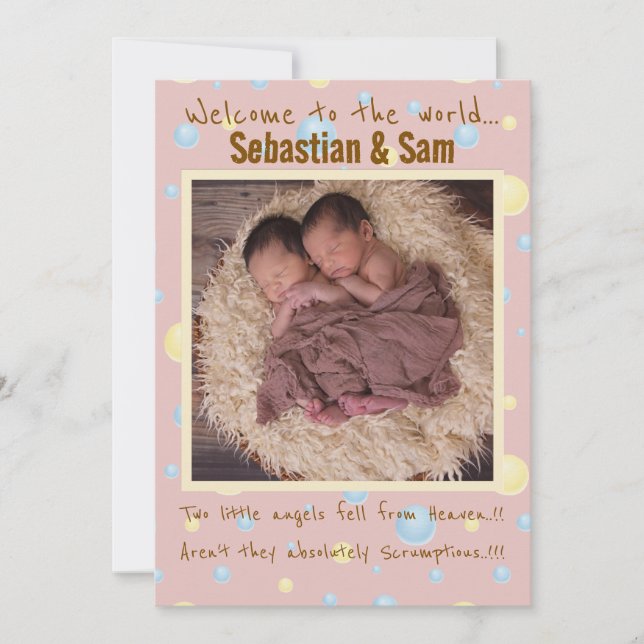 Twins New Arrival Announcement (Front)