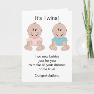 Twins New Born Baby Card
