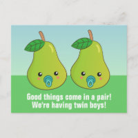 Twins Newborn - Cute cartoon pears with pacifiers