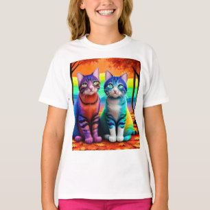 Twins of Cats Digital Art-56467 T-Shirt